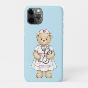 Personalized Nurse Teddy Bear Custom Name Nursing iPhone 11 Pro Case