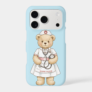 Personalized Nurse Teddy Bear Custom Name Nursing iPhone 17 Pro Case