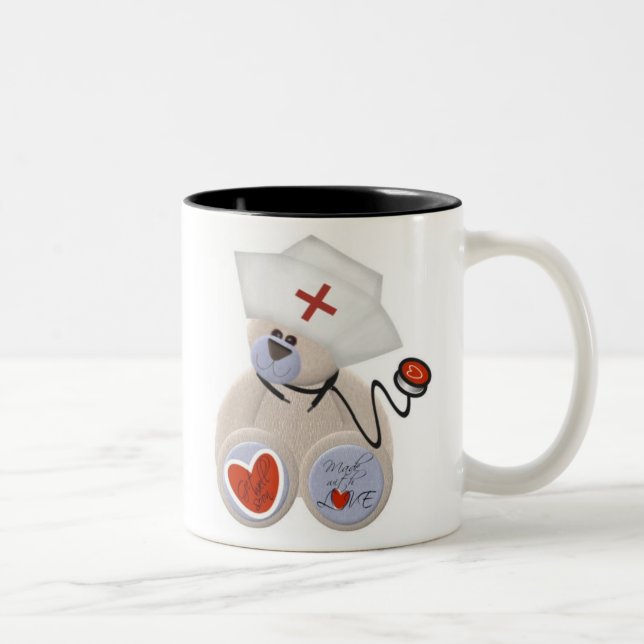 Personalized Nurse Teddy Bear Mug (Right)