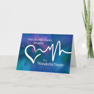 Personalized Nurse Thank You Heartfelt Appreciate Holiday Card