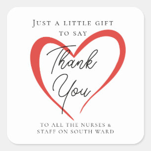Personalized Nurse Thank You Sticker   Hospital 