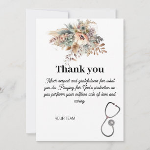 Personalized Nurse Thanks Healthcare Professional Thank You Card