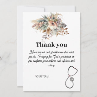 Personalized Nurse Thanks Healthcare Professional Thank You Card