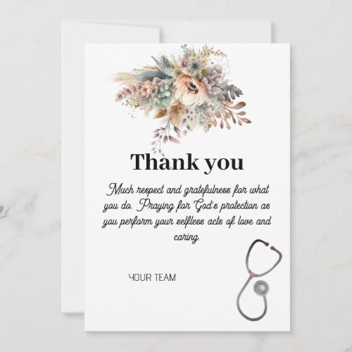 Personalized Nurse Thanks Healthcare Professional Thank You Card
