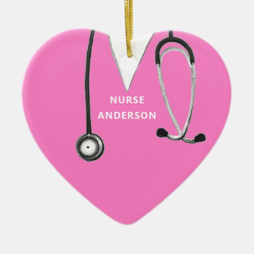 Personalized Nurse Valentine ceramic ornament