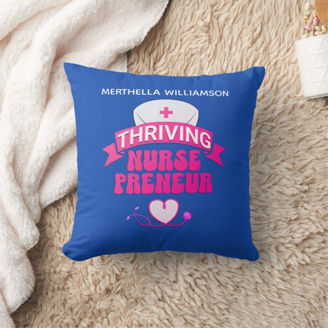 Personalized NURSEPRENEUR Nurse Entrepreneur Throw Pillow (Blanket)