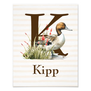 Personalized Nursery Art work, Letter K Photo Print