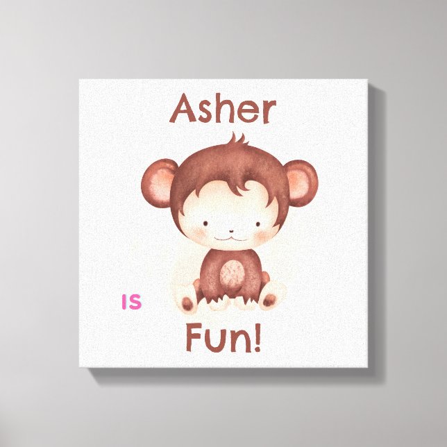 Personalized Nursery or Playroom Decor | Monkey (Front)