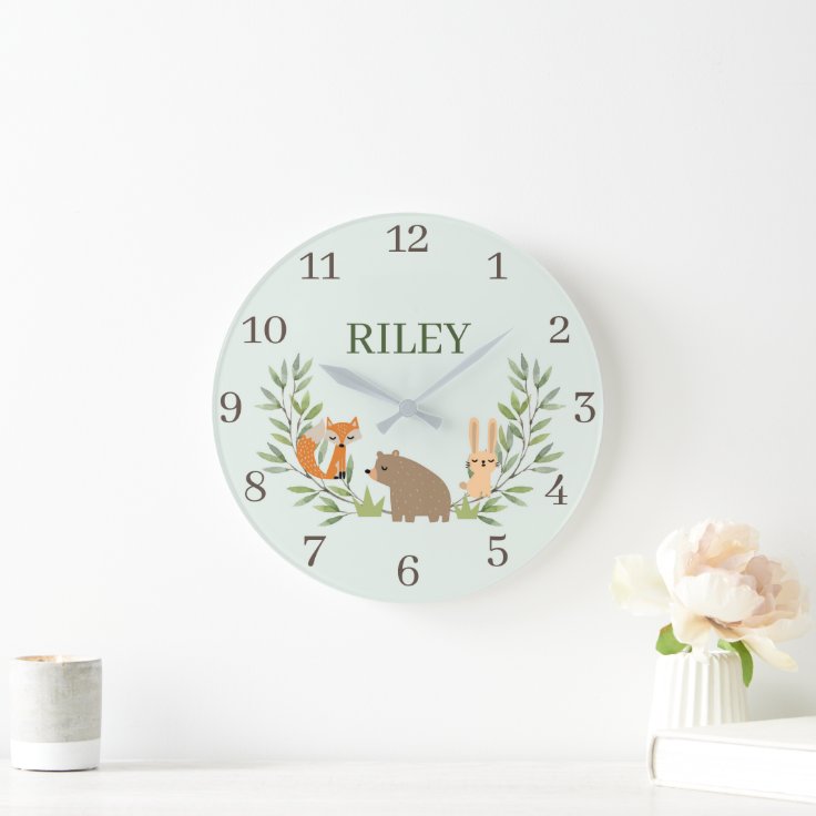 Personalized Nursery Wall Clock Zazzle