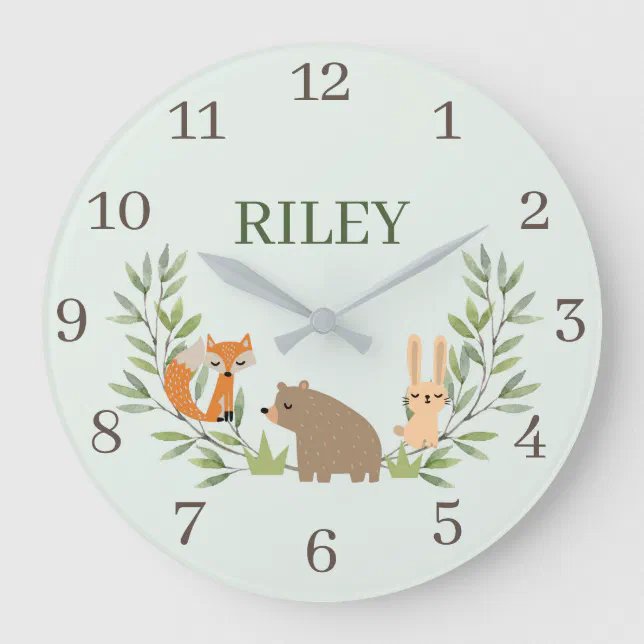 Personalized Nursery Wall Clock Zazzle