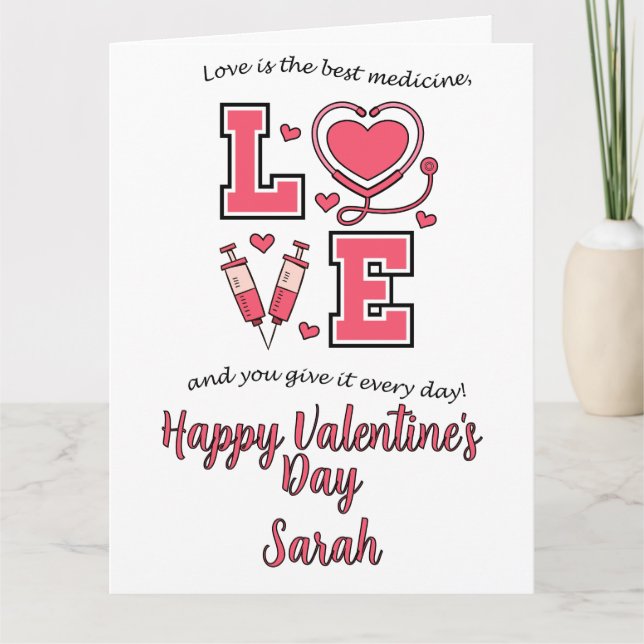 Personalized Nurses Valentine's Card (Front)