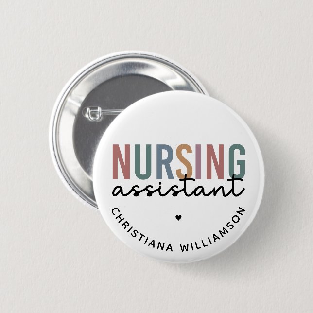 Personalized Nursing Assistant Button (Front & Back)
