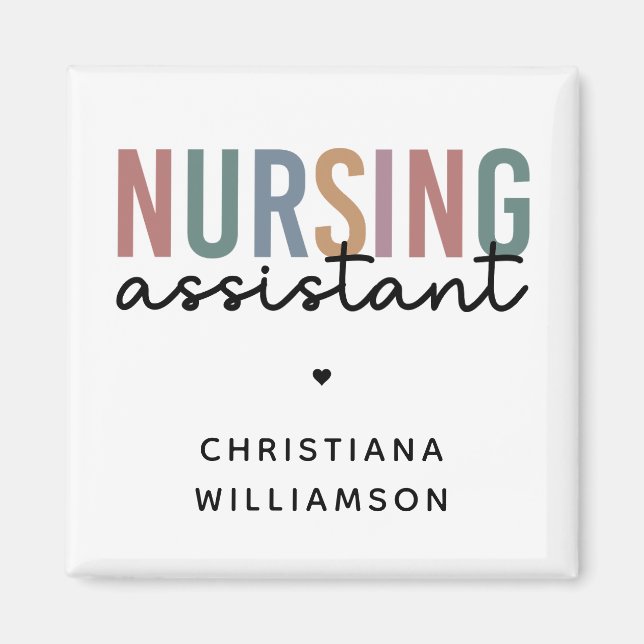 Personalized Nursing Assistant Magnet (Front)