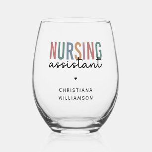 Personalized Nursing Assistant Stemless Wine Glass