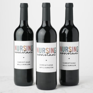 Personalized Nursing Assistant Wine Label