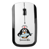 Personalized nursing gift idea Cute penguin nurse Wireless Mouse (Front)