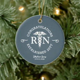 Personalized Nursing School Graduate Keepsake Ceramic Ornament