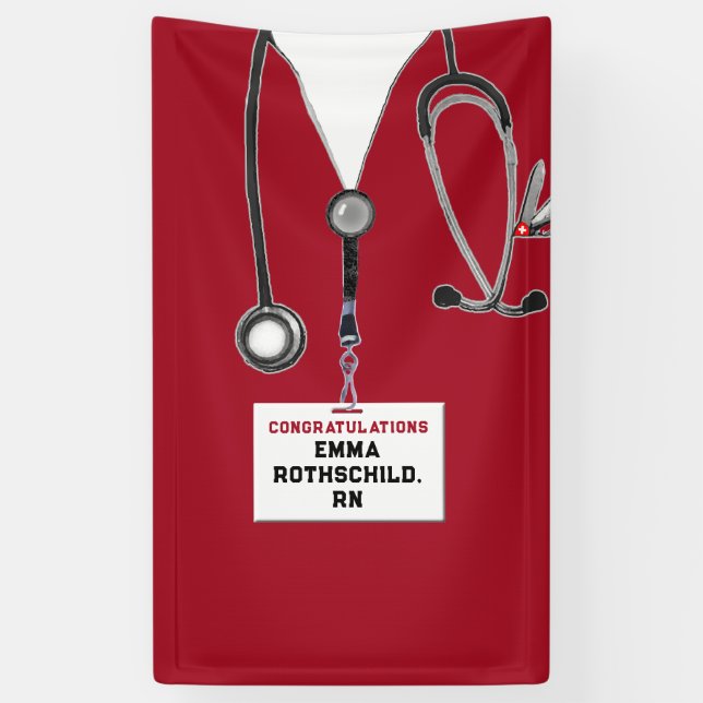 Personalized Nursing School Graduation Banner (Vertical)