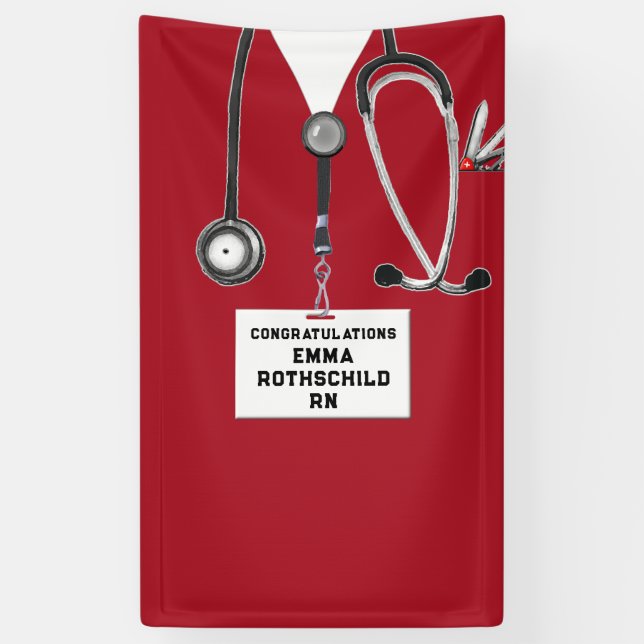 Personalized Nursing School Graduation Banner (Vertical)