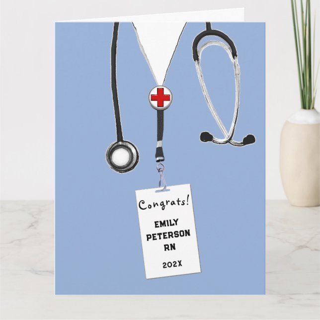 Personalized Nursing School Graduation Card (Front)