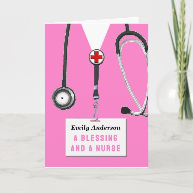 Personalized Nursing School Graduation Card (Front)