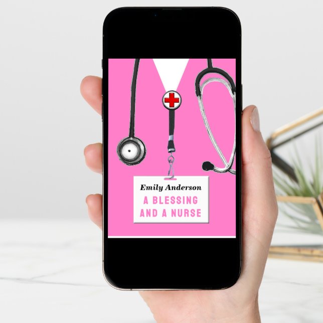 Personalized Nursing School Graduation Card (Front Digital)