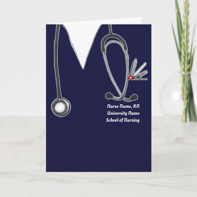 Personalized Nursing School Graduation Card (Front)