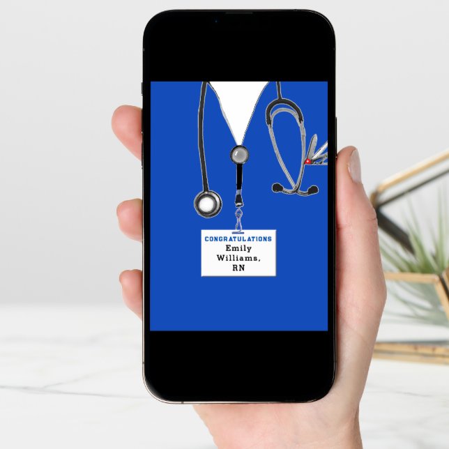 Personalized Nursing School Graduation Card (Front Digital)