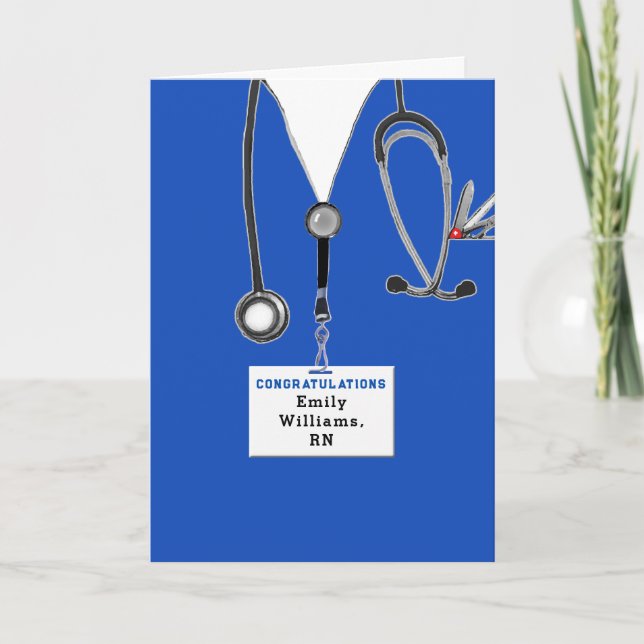 Personalized Nursing School Graduation Card (Front)