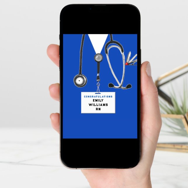 Personalized Nursing School Graduation Card (Front Digital)