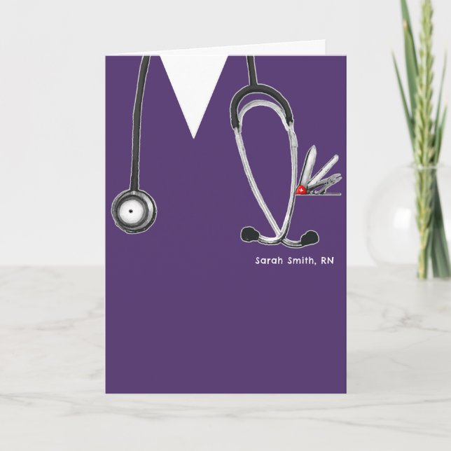 Personalized Nursing School Graduation Card (Front)