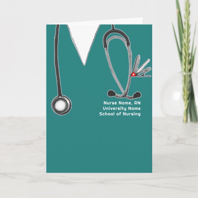 Personalized Nursing School Graduation Card (Front)