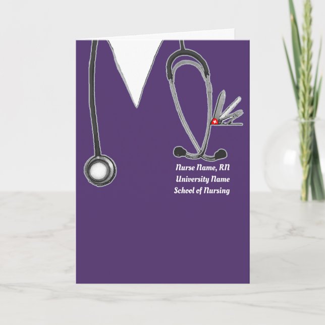 Personalized Nursing School Graduation Card (Front)