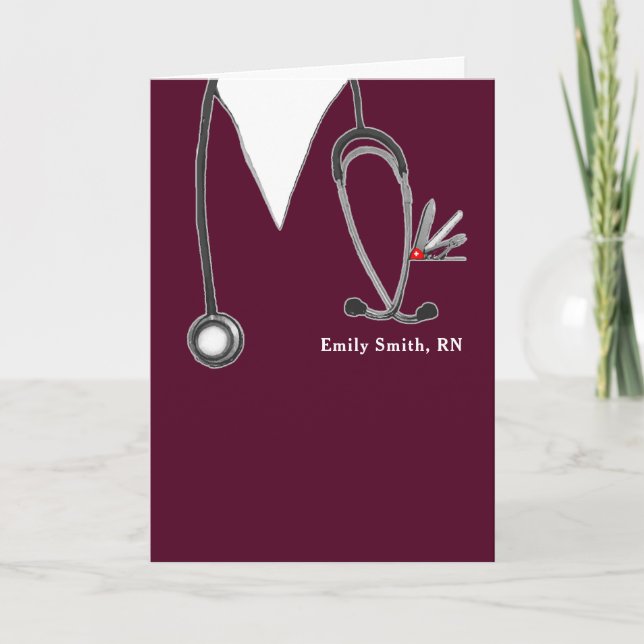 Personalized Nursing School Graduation Card (Front)