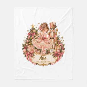 Personalized Nutcracker Ballerina Christmas Orname Fleece Blanket
