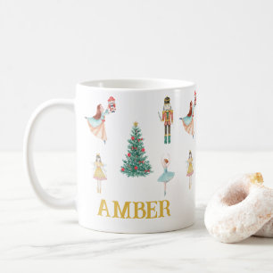 Personalized Nutcracker & Ballerina Cute Christmas Coffee Mug