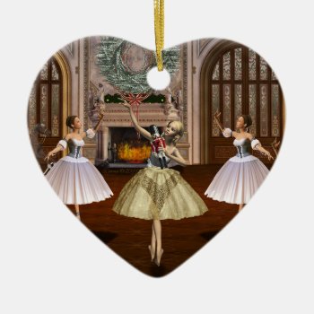 Personalized Nutcracker Ballerina Heart Ornament by xgdesignsnyc at Zazzle