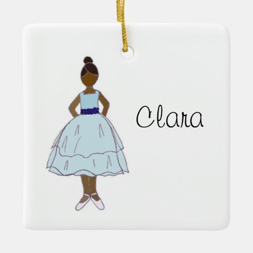 Personalized Nutcracker Ballet Clara Ceramic Ornament