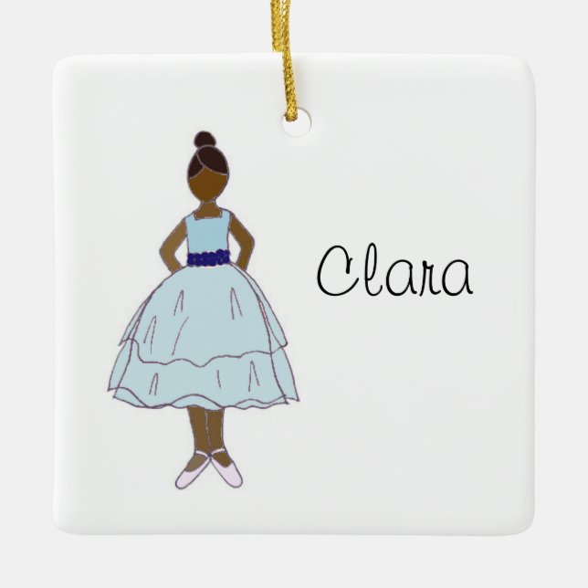 Personalized Nutcracker Ballet Clara Ceramic Ornament (Front)