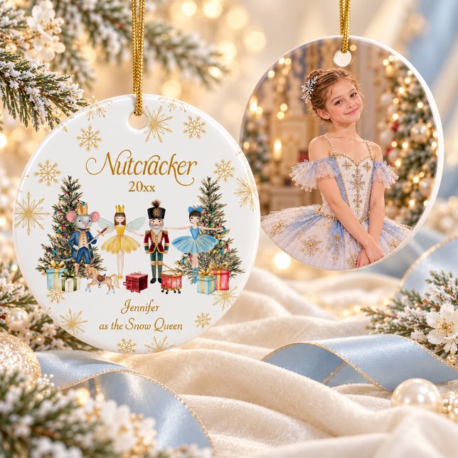 Personalized Nutcracker Ballet Dancer Photo Ceramic Ornament (Creator Uploaded)