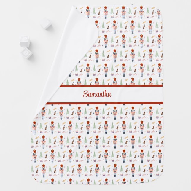 Personalized Nutcracker Ballet Music Holiday Baby Blanket (In Situ)