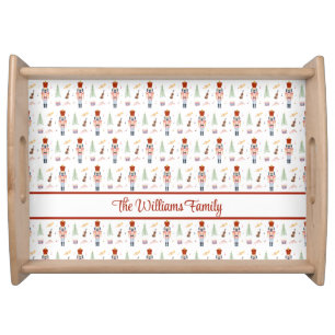 Personalized Nutcracker Ballet Music Holiday Serving Tray