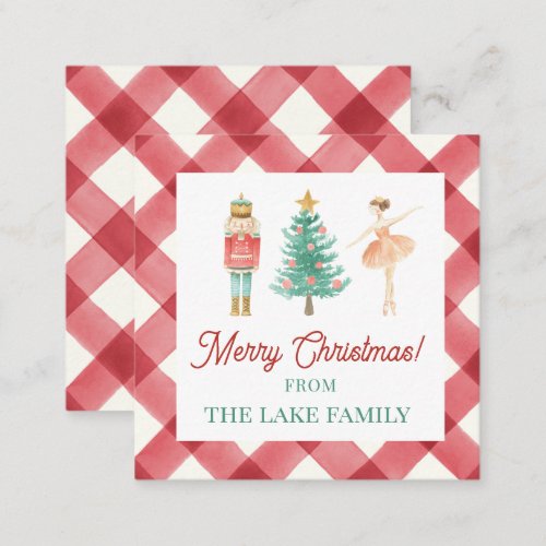 Personalized Nutcracker Christmas Gift Enclosure Card