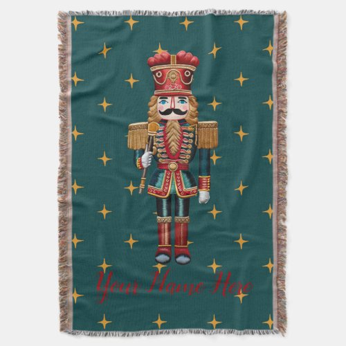 Personalized Nutcracker Christmas Holiday Throw Blanket
