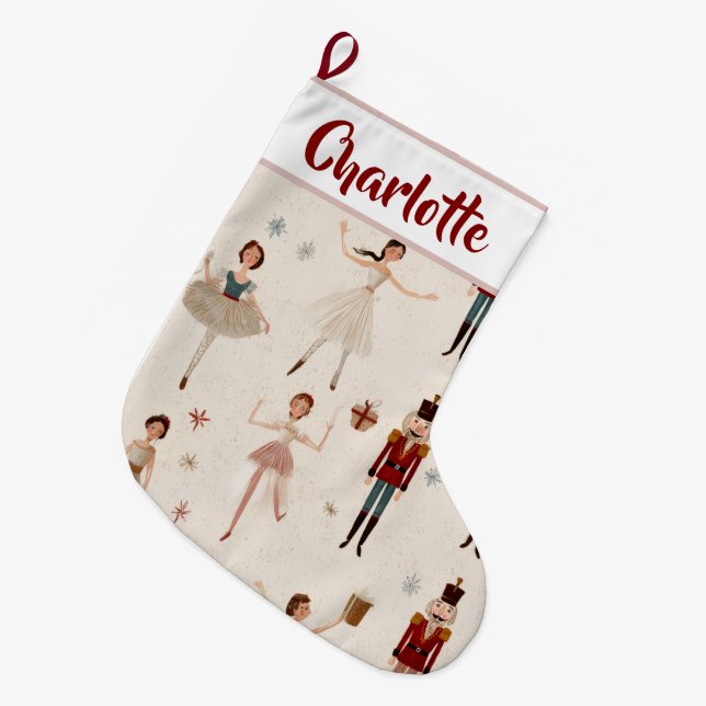 Personalized Nutcracker Christmas Stocking  (Front (Hanging))