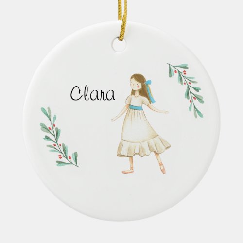 Personalized Nutcracker Clara Keepsake  Ceramic Or Ceramic Ornament