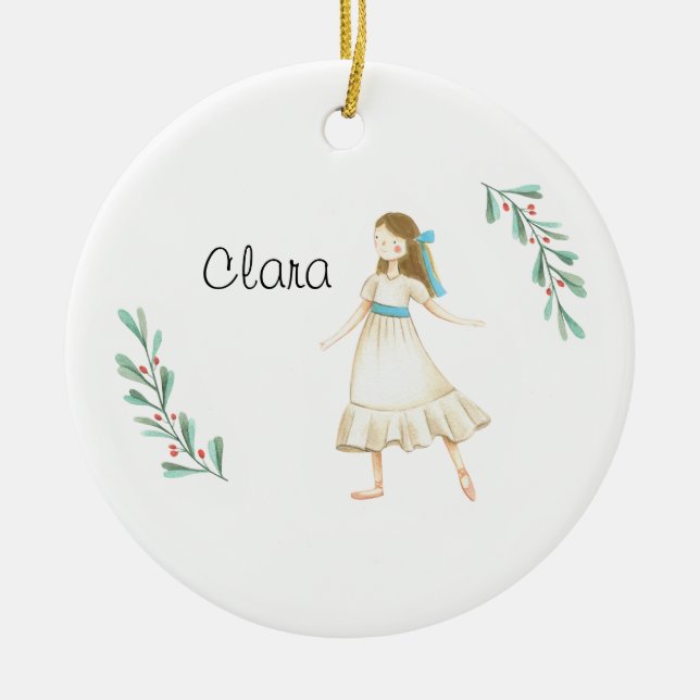 Personalized Nutcracker Clara Keepsake  Ceramic Or Ceramic Ornament (Front)