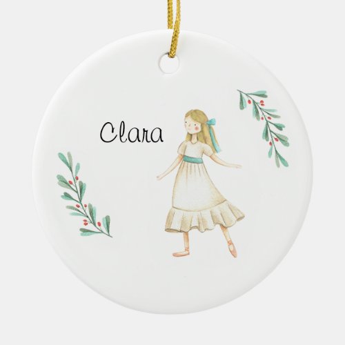 Personalized Nutcracker Clara Keepsake  Ceramic Or Ceramic Ornament