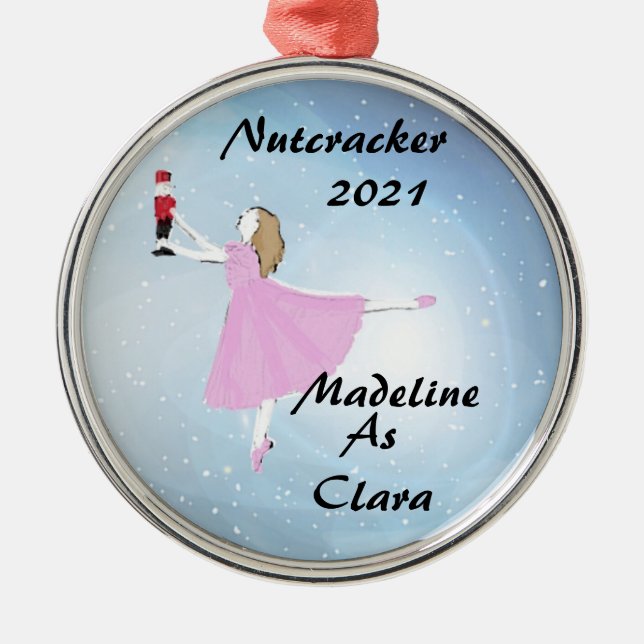 Personalized Nutcracker Clara ornament (Front)