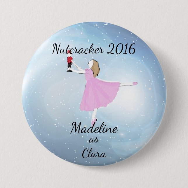 Personalized Nutcracker - Clara Ornament Pinback Button (Front)